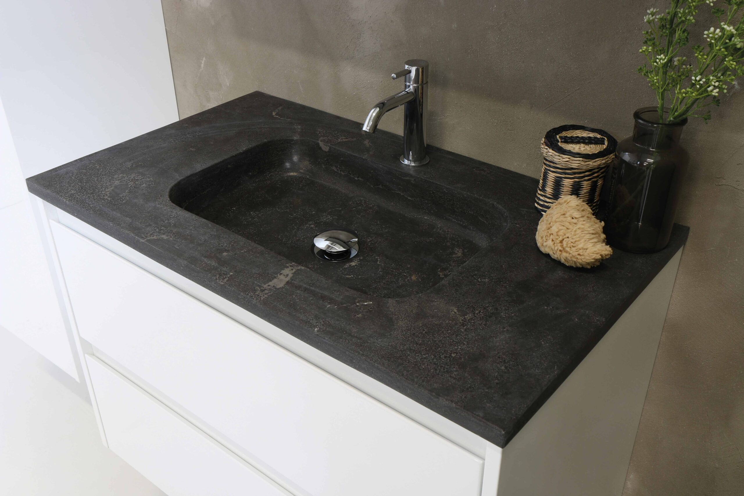 Black Stone Sink Counter